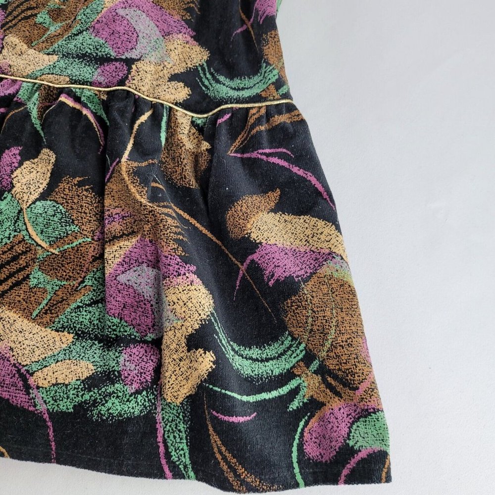 ZORA Womens Velvet Skirt Flared Layered Elastic Waist Size 16 Cotton Gold Belt - Picture 3 of 12